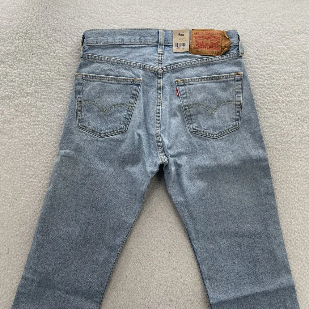 Levis 501 Jeans Mens 29x34 Blue Original Fit Straight Denim Casual 90s Cowboy